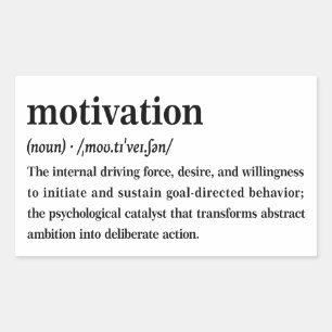 Sticker Rectangulaire Dictionnaire de motivation Définition Esthétique