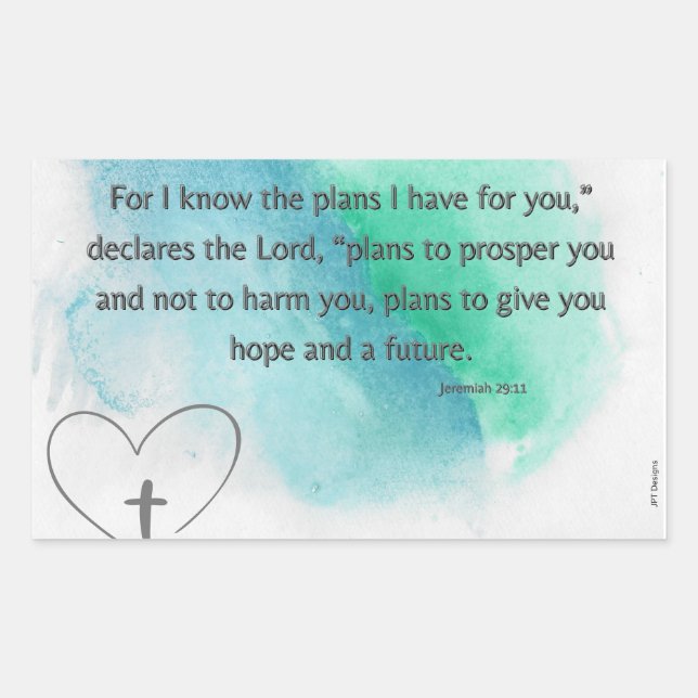 Sticker Rectangulaire Dieu connaît mes plans (Devant)