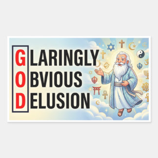 Sticker Rectangulaire Dieu défini comme une Illusion Évidemment Évidante