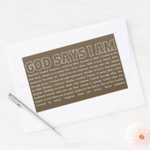 Sticker Rectangulaire Dieu dit que je suis fort, foi musulmane inspirant