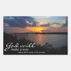 Sticker Rectangulaire Dieu fera un chemin il semble qu'il n'y ait aucun