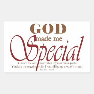 Sticker Rectangulaire Dieu m'a rendu spécial