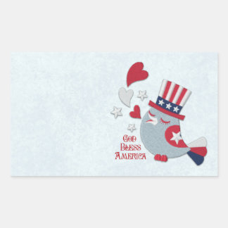 Sticker Rectangulaire Dieu patriote de bips d'oiseau bénissent