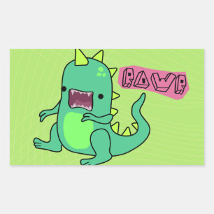 Sticker Rectangulaire Dino Rawr
