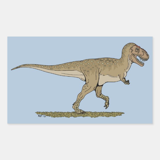 Sticker Rectangulaire Dinosaure crétacé Tyrannosaurus rex (Devant)