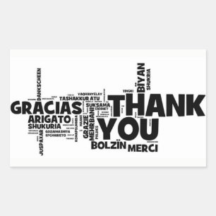 STICKER RECTANGULAIRE ***DIRE MERCI**** À BIEN DES ÉGARDS