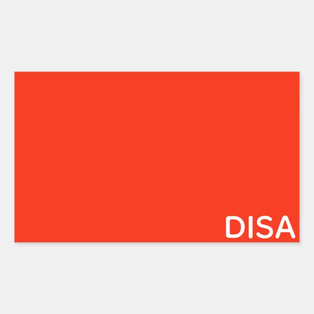 Sticker Rectangulaire Disa Red color (Devant)