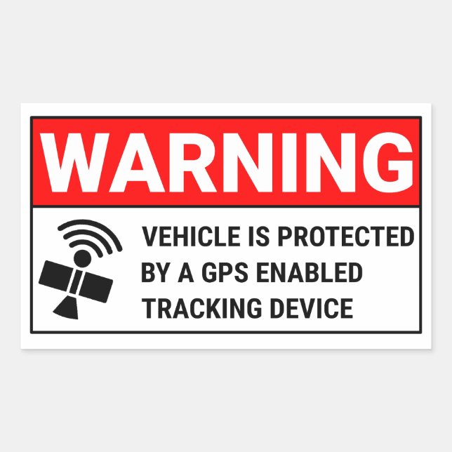 Sticker Rectangulaire Dispositif de suivi GPS (Devant)