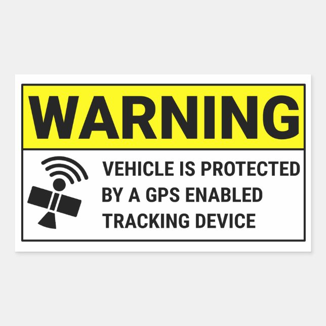 Sticker Rectangulaire Dispositif de suivi GPS (Devant)