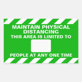Sticker Rectangulaire Distances physiques Max. Occupation