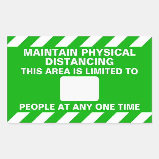Sticker Rectangulaire Distances physiques Max. Occupation (Devant)