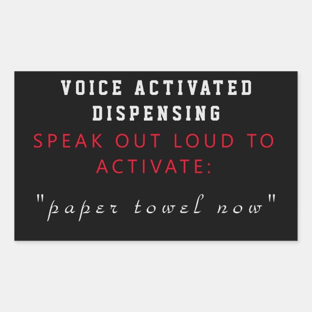 Sticker Rectangulaire Distributeur de serviettes (Devant)