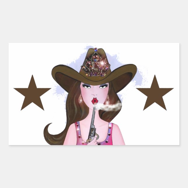 Sticker Rectangulaire "DIVA of a Cowgirl" (Devant)