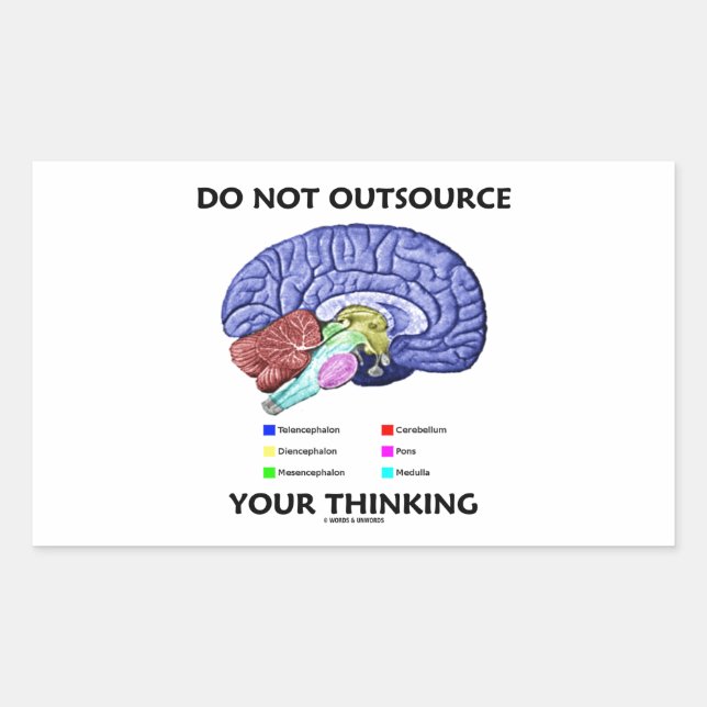 Sticker Rectangulaire Do Not Outsource Your Thinking (Devant)