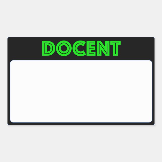 Sticker Rectangulaire Docent nommé d'étiquette (Devant)
