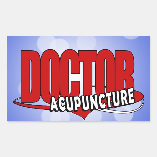 STICKER RECTANGULAIRE DOCTEUR ACUPUNCTURE DE LOGO (Devant)