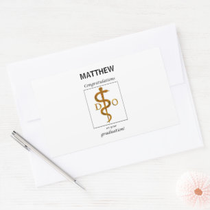 Sticker Rectangulaire Docteur en ostéopathie Diplôme Félicitations
