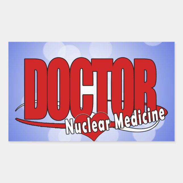 STICKER RECTANGULAIRE DOCTEUR NUCLEAR MEDICINE DE LOGO (Devant)