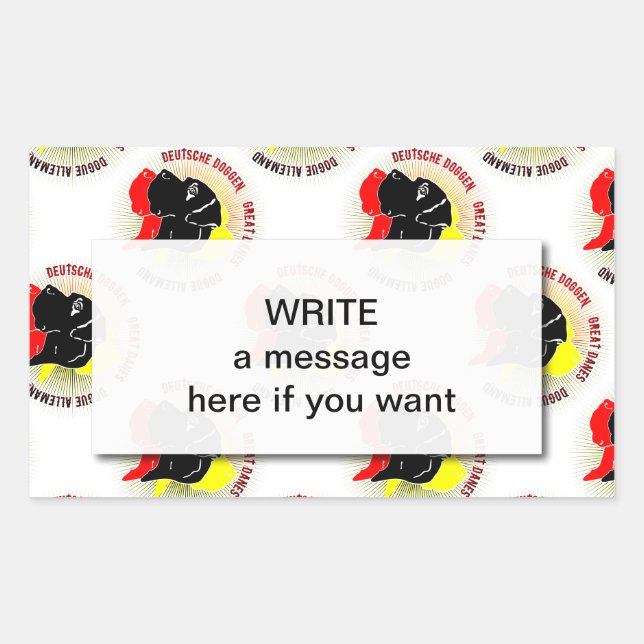 Sticker Rectangulaire Doggen Schwarz (Devant)