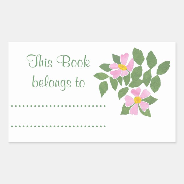 Sticker Rectangulaire Dogrots roses sur la feuille bleue des plaques (Devant)