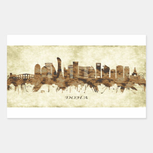 Sticker Rectangulaire Doha Qatar Cityscape