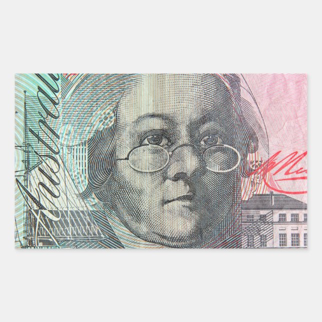 Sticker Rectangulaire dollars australiens (Devant)
