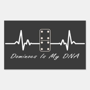 Sticker Rectangulaire Dominoes Est Mon ADN Jeux Domino Player