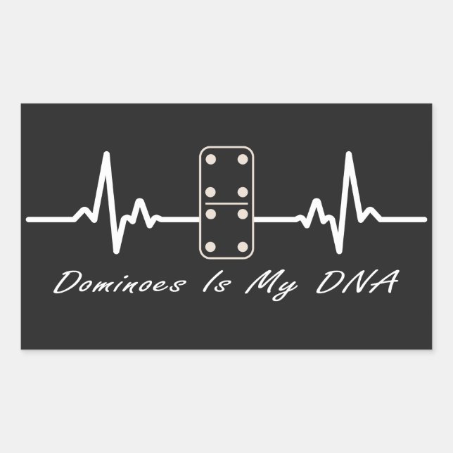 Sticker Rectangulaire Dominoes Est Mon ADN Jeux Domino Player (Devant)