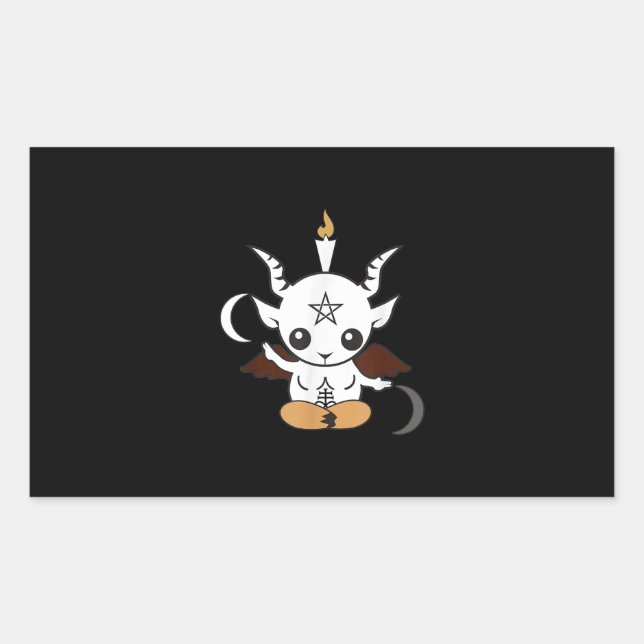 Sticker Rectangulaire Don de chèvre Baphomet Halloween (Devant)