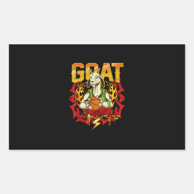 Sticker Rectangulaire Don de chèvre de basket-ball (Devant)