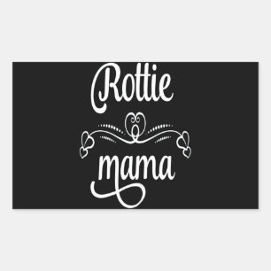 Sticker Rectangulaire Don de chien J'aime mon rottweiler