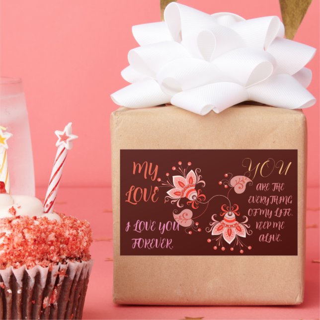 STICKER RECTANGULAIRE DON DE LA JOURNÉE DE VALENTINE POUR PETITE AMIE, F (Fête)