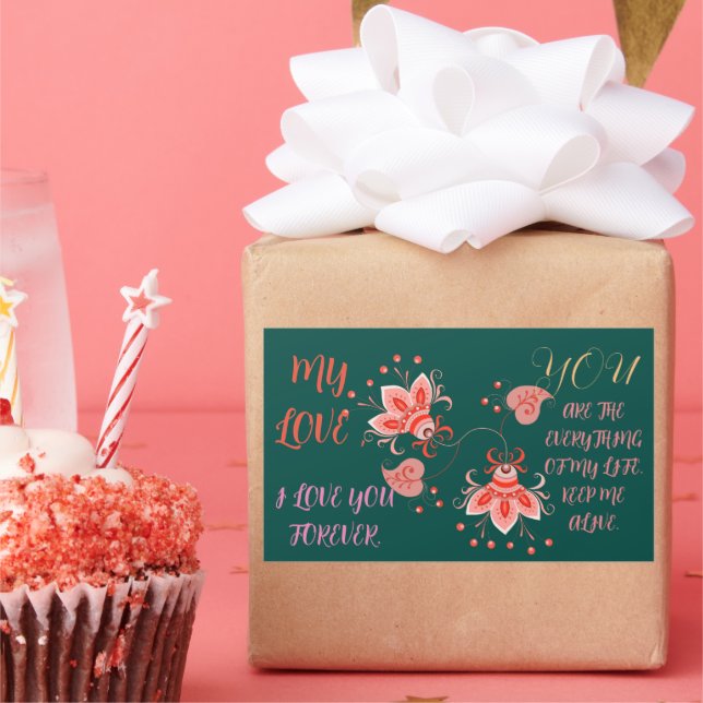 STICKER RECTANGULAIRE DON DE LA JOURNÉE DE VALENTINE POUR PETITE AMIE, F (Fête)