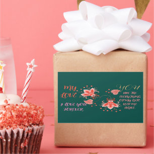 STICKER RECTANGULAIRE DON DE LA JOURNÉE DE VALENTINE POUR PETITE AMIE, F