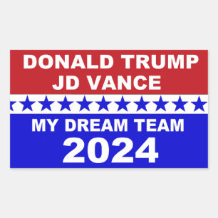 Sticker Rectangulaire Donald Trump JD Vance 2024