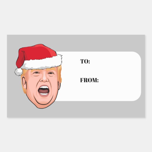 Sticker Rectangulaire DONALD TRUMP Noël (Devant)