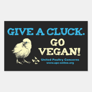 Sticker Rectangulaire Donne Un Cluck. Allez Vegan !