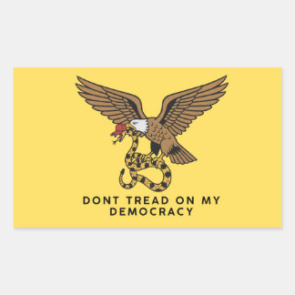 Sticker Rectangulaire Don't tread on my democracy