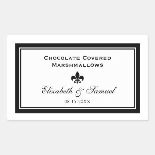 Sticker Rectangulaire Double bordure fleur de lis mariage réception cand