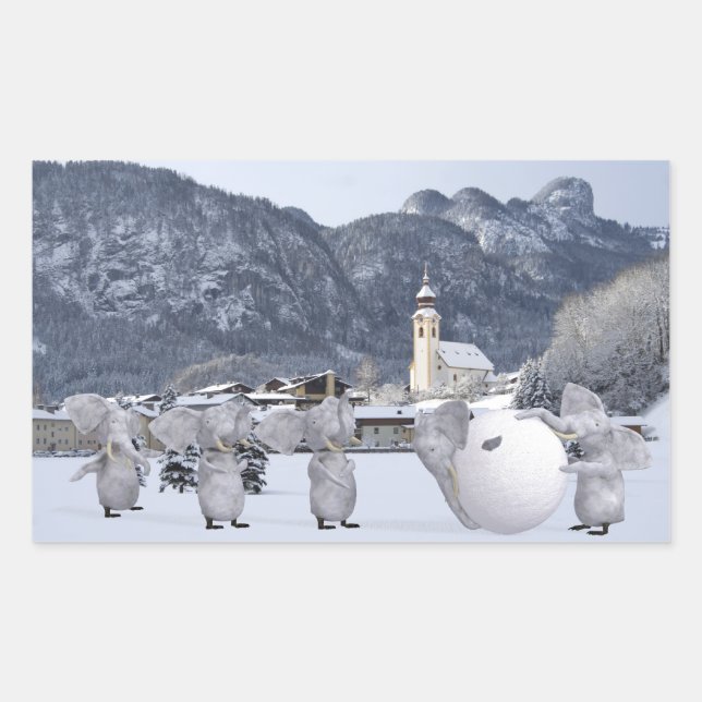 Sticker Rectangulaire Douces Pengphants (Devant)