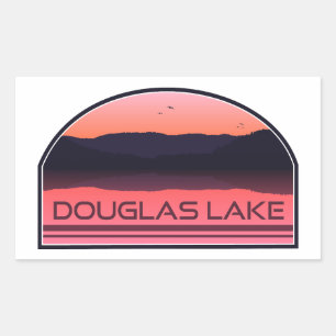 Sticker Rectangulaire Douglas Lake Tennessee Red Sunrise