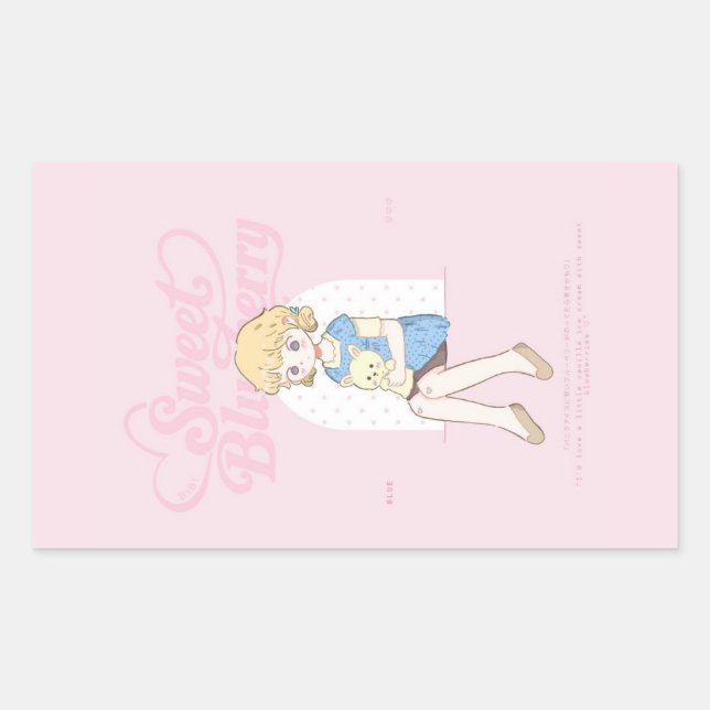 Sticker Rectangulaire Doux rêves de myrtille ✩°｡ ⋆｡°✩  (Devant)