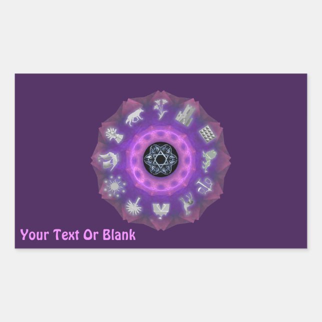 Sticker Rectangulaire Douze tribus (Devant)