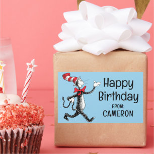 Sticker Rectangulaire Dr Seuss Chat dans le logo Vintage Casquette