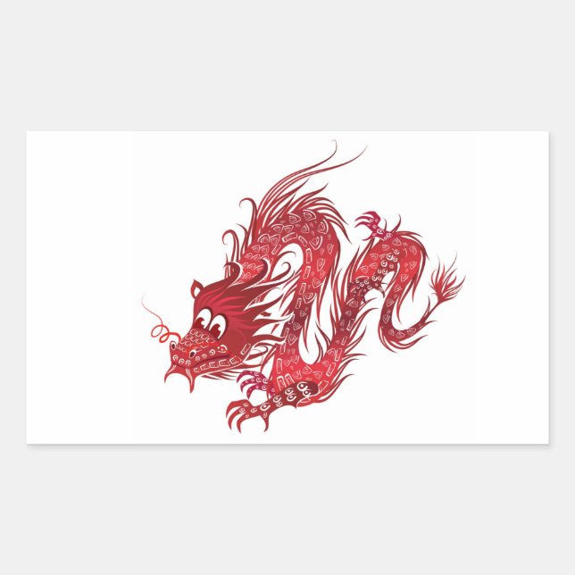 Sticker Rectangulaire dragon (Devant)