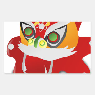 Sticker Rectangulaire dragon chinois