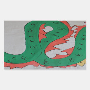 Sticker Rectangulaire Dragon chinois