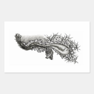 Sticker Rectangulaire Dragon chinois
