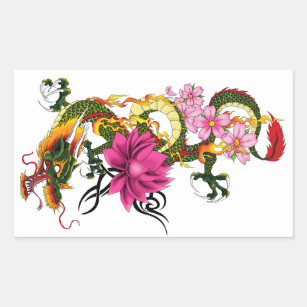 Sticker Rectangulaire Dragon chinois