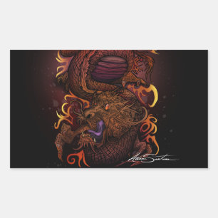 Sticker Rectangulaire Dragon (conception de signature)